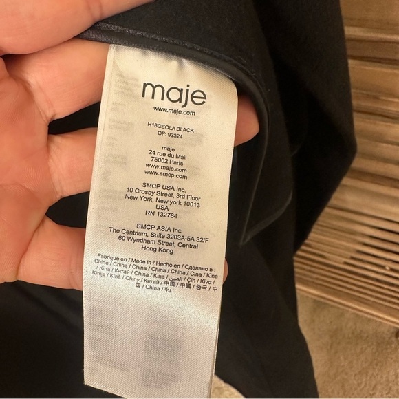 Maje Geola Long Double-Faced Wool Belted Long Coat size S - Picture 11 of 13